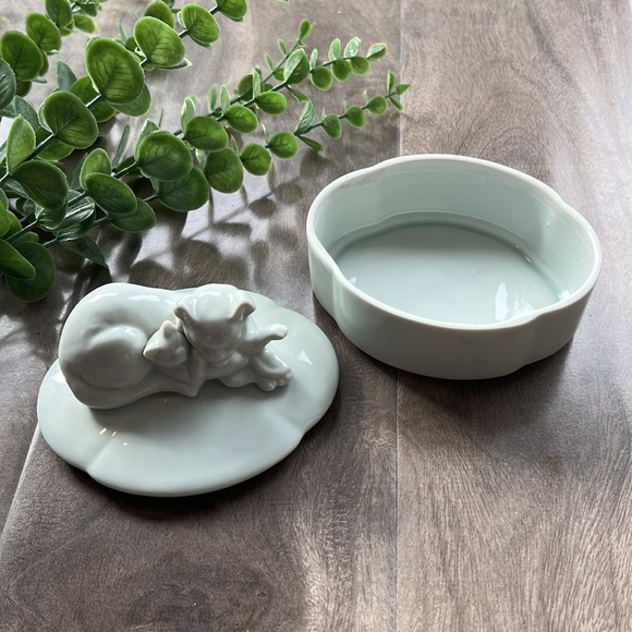 VINTAGE takahashi trinket box - cat with kitten - Picture 2 of 7